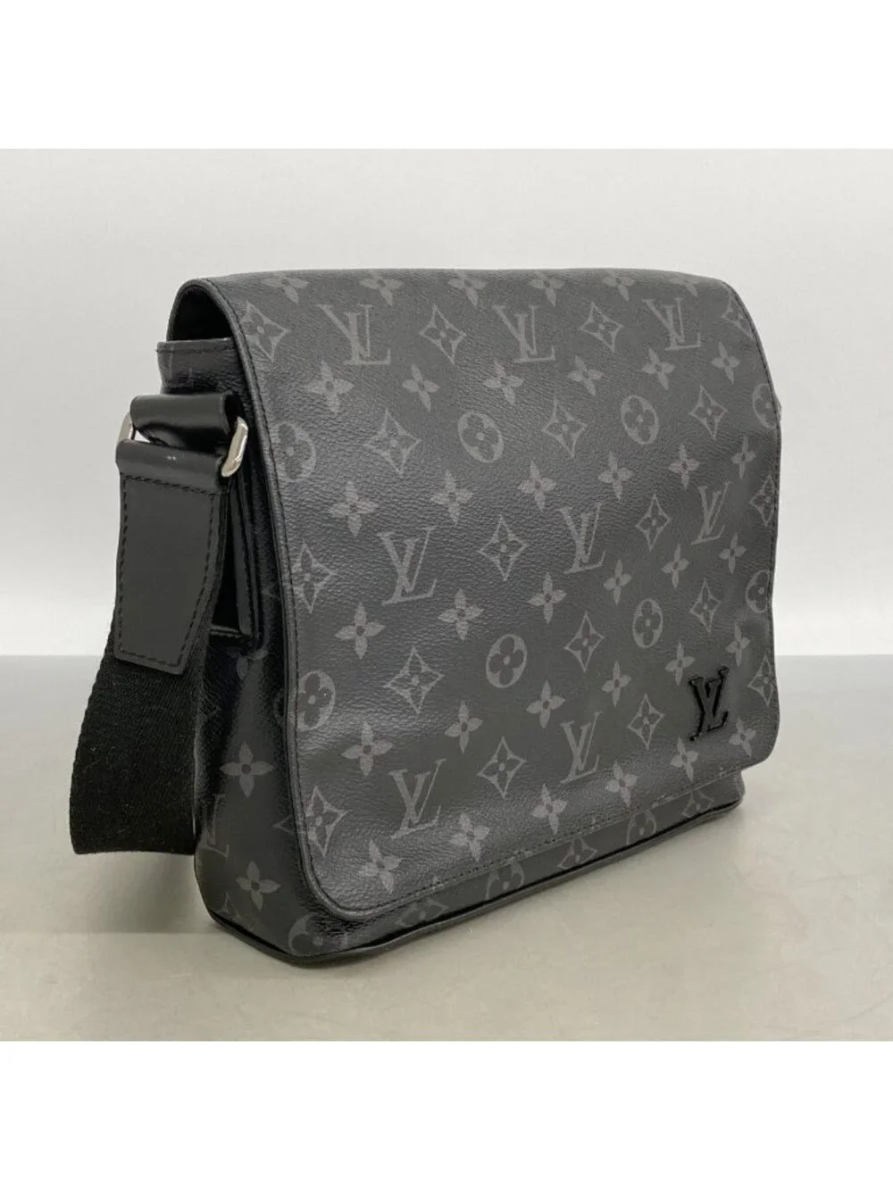 Louis Vuitton Shoulder Bag Monogram Eclipse District PM Black